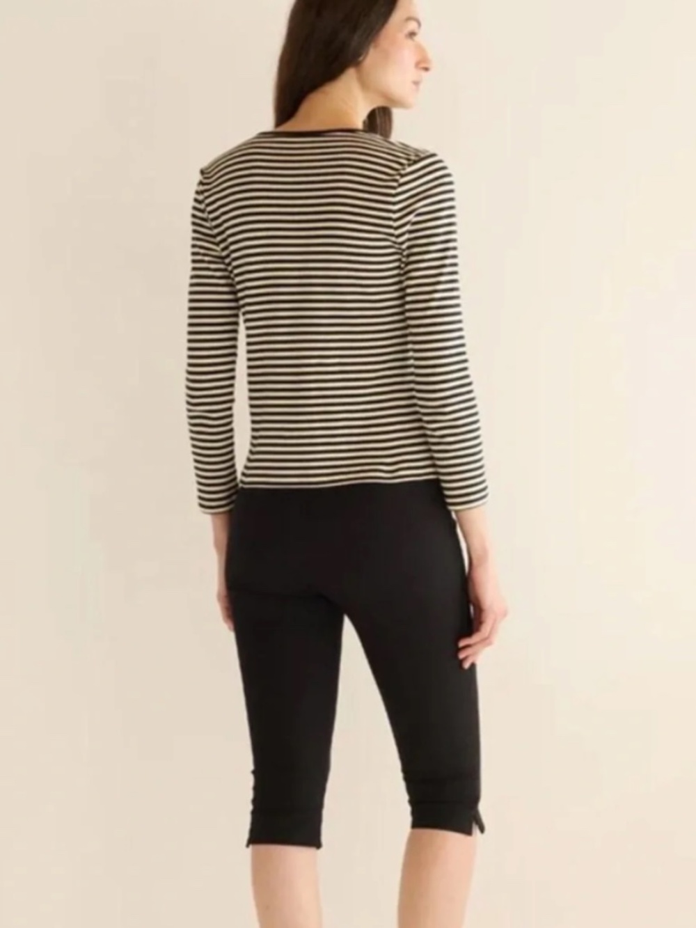 Doen Amelie Tee Black Nantucket Stripe Size S - Picture 3 of 5